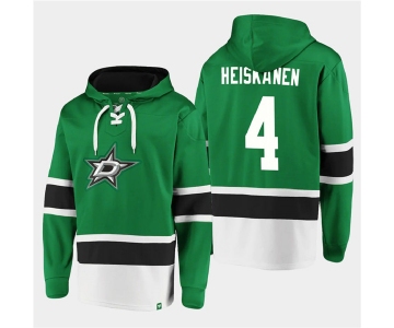 Men's Dallas Stars #4 Miro Heiskanen Green Ageless Must-Have Lace-Up Pullover Hoodie