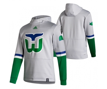 Carolina Hurricanes Blank Adidas Reverse Retro Pullover Hoodie Gray
