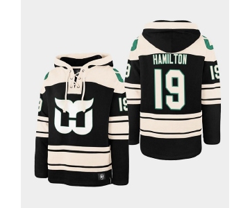 Men's Carolina Hurricanes #19 Dougie Hamilton Black Ageless Must-Have Lace-Up Pullover Hoodie