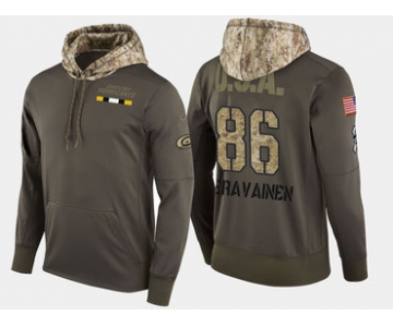 Nike Carolina Hurricanes 86 Teuvo Teravainen Olive Salute To Service Pullover Hoodie