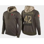 Nike Calgary Flames 42 Sergei Makarov Retired Olive Salute To Service Pullover Hoodie