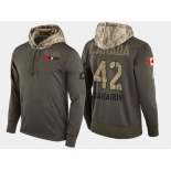 Nike Calgary Flames 42 Sergei Makarov Retired Olive Salute To Service Pullover Hoodie