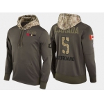 Nike Calgary Flames 5 Mark Giordano Olive Salute To Service Pullover Hoodie
