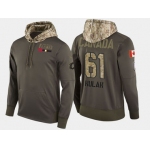 Nike Calgary Flames 61 Brett Kulak Olive Salute To Service Pullover Hoodie