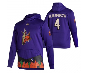 Arizona Coyotes #4 Niklas Hjalmarsson Adidas Reverse Retro Pullover Hoodie Purple