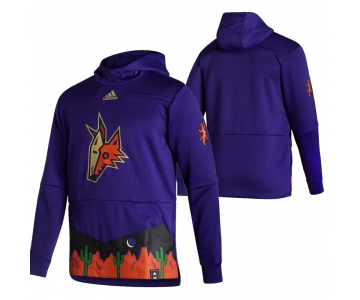 Arizona Coyotes Blank Adidas Reverse Retro Pullover Hoodie Purple