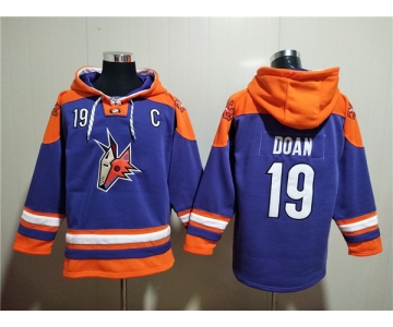 Men's Arizona Coyotes #19 Shane Doan Purple Ageless Must-Have Lace-Up Pullover Hoodie