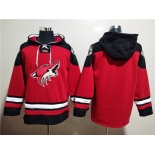 Men's Arizona Coyotes Blank Red Ageless Must-Have Lace-Up Pullover Hoodie