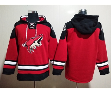 Men's Arizona Coyotes Blank Red Ageless Must-Have Lace-Up Pullover Hoodie