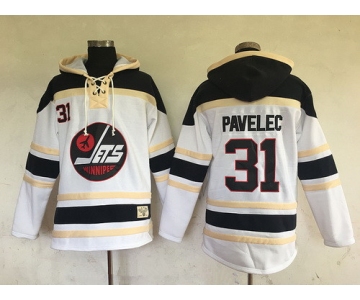 Men's Winnipeg Jets #31 Ondrej Pavelec White 2017 Winter Classic Stitched NHL Old Time Hockey Hoodie