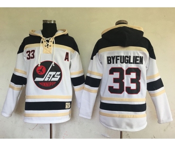 Men's Winnipeg Jets #33 Dustin Byfuglien White 2017 Winter Classic Stitched NHL Old Time Hockey Hoodie