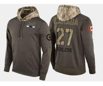 Nike Winnipeg Jets 27 Nikolaj Ehlers Olive Salute To Service Pullover Hoodie