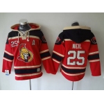 Men's Ottawa Senators #25 Chris Neil Old Time Hockey Red Hoodie