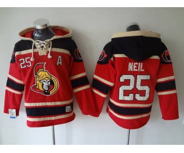Men's Ottawa Senators #25 Chris Neil Old Time Hockey Red Hoodie