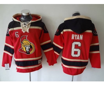 Men's Ottawa Senators #6 Bobby Ryan Old Time Hockey Red Hoodie