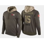 Nike Ottawa Senators 15 Zack Smith Olive Salute To Service Pullover Hoodie