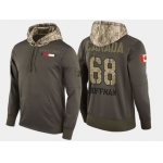 Nike Ottawa Senators 68 Mike Hoffman Olive Salute To Service Pullover Hoodie