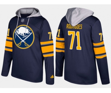 Adidas Buffalo Sabres 71 Evan Rodrigues Name And Number Blue Hoodie