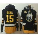 Men's Buffalo Sabres #15 Jack Eichel Navy Blue Pocket Stitched NHL Old Time Hockey Pullover Hoodie