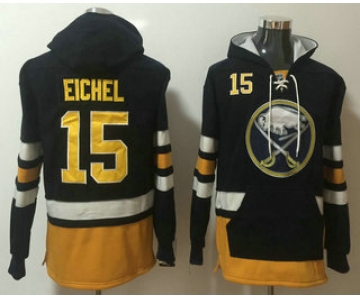 Men's Buffalo Sabres #15 Jack Eichel Navy Blue Pocket Stitched NHL Old Time Hockey Pullover Hoodie