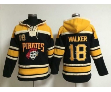 Men's Pittsburgh Pirates #18 Neil Walker Alternate Black MLB Hoodie
