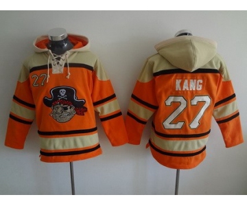 Men's Pittsburgh Pirates #27 Jung-Ho Kang Orange MLB Baseball Hoodie