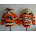 Men's Pittsburgh Pirates #34 A. J. Burnett Orange MLB Baseball Hoodie