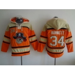 Men's Pittsburgh Pirates #34 A. J. Burnett Orange MLB Baseball Hoodie