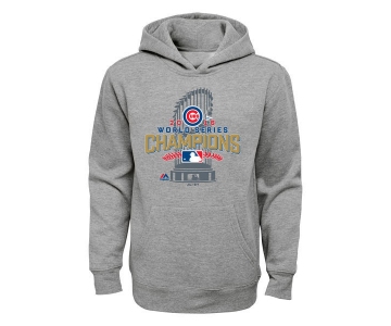 Chicago Cubs Grey 2016 World Series Champions Men's Pullover Hoodie