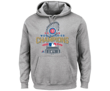Chicago Cubs Heathered Gray Big & Tall 2016 World Series Champions Locker Room Men's Pullover Hoodie