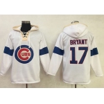 Cubs #17 Kris Bryant White Pullover MLB Hoodie