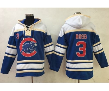 Cubs #3 David Ross Blue Sawyer Hooded Sweatshirt MLB Hoodie