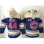 Cubs #44 Anthony Rizzo Blue Sawyer Hooded Sweatshirt MLB Hoodie