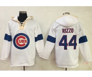 Cubs #44 Anthony Rizzo White Pullover MLB Hoodie