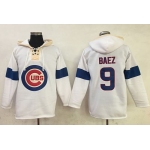 Cubs #9 Javier Baez White Pullover MLB Hoodie
