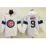 Cubs #9 Javier Baez White Pullover MLB Hoodie