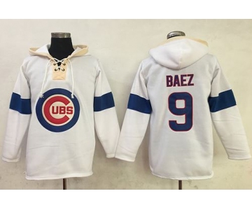 Cubs #9 Javier Baez White Pullover MLB Hoodie