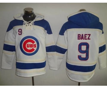 Cubs #9 Javier Baez White Sawyer Hooded Sweatshirt MLB Hoodie