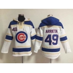 Men's Chicago Cubs #49 Jake Arrieta Home White MLB Hoodie