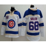 Men's Chicago Cubs #68 Jorge Soler White Baseball MLB Hoodie
