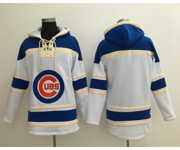 Men's Chicago Cubs Blank White Baseball MLB Hoodie