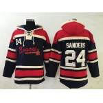 Men's Atlanta Braves #24 Deion Sanders Retired Navy Blue Stitched MLB Baseball Hoodie