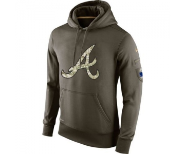 Men's Atlanta Braves Nike Olive Salute To Service KO Performance Hoodie