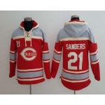 Men's Cincinnati Reds #21 Deion Sanders Retired Red Baseball MLB Hoodie