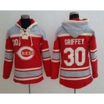 Men's Cincinnati Reds #30 Ken Griffey Jr Retired Red Baseball MLB Hoodie