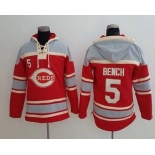 Men's Cincinnati Reds #5 Johnny Bench Retired Red Baseball MLB Hoodie