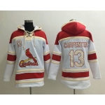 Men's St. Louis Cardinals #13 Matt Carpenter White Baseball MLB Hoodie