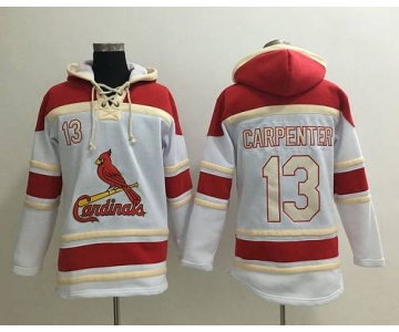 Men's St. Louis Cardinals #13 Matt Carpenter White Baseball MLB Hoodie