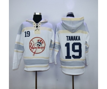 Men's New York Yankees #19 Masahiro Tanaka White Home MLB Hoodie