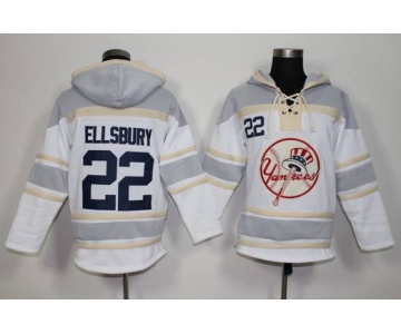 Men's New York Yankees #22 Jacoby Ellsbury White Home MLB Hoodie